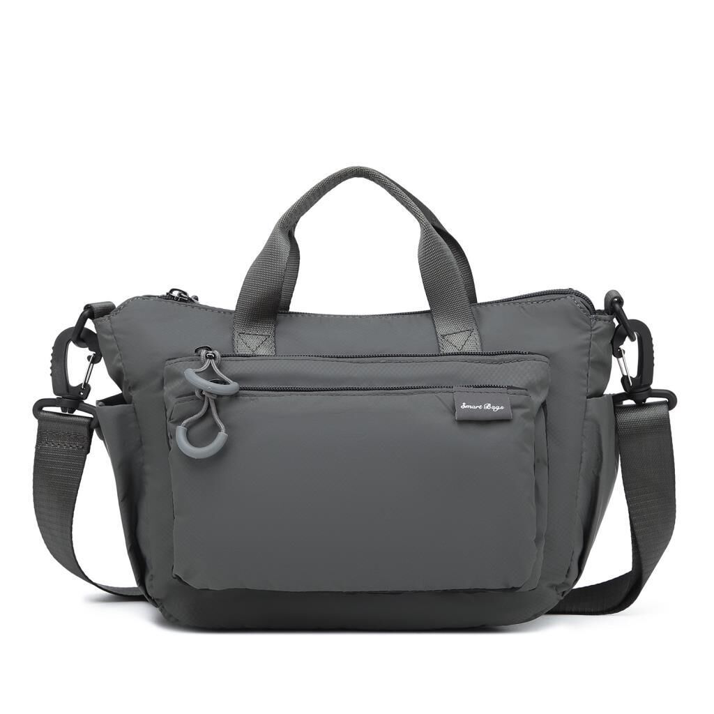 Smart Bags Ekstra Hafif Kumaş Kadın Postacı Çantası 3136 Gri