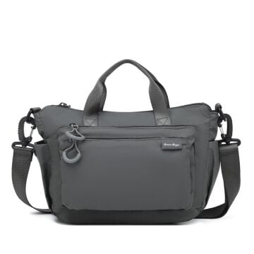 Smart Bags Ekstra Hafif Kumaş Kadın Postacı Çantası 3136 Gri