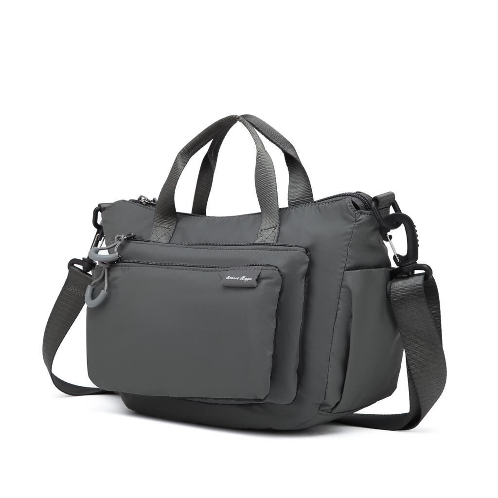 Smart Bags Ekstra Hafif Kumaş Kadın Postacı Çantası 3136 Gri