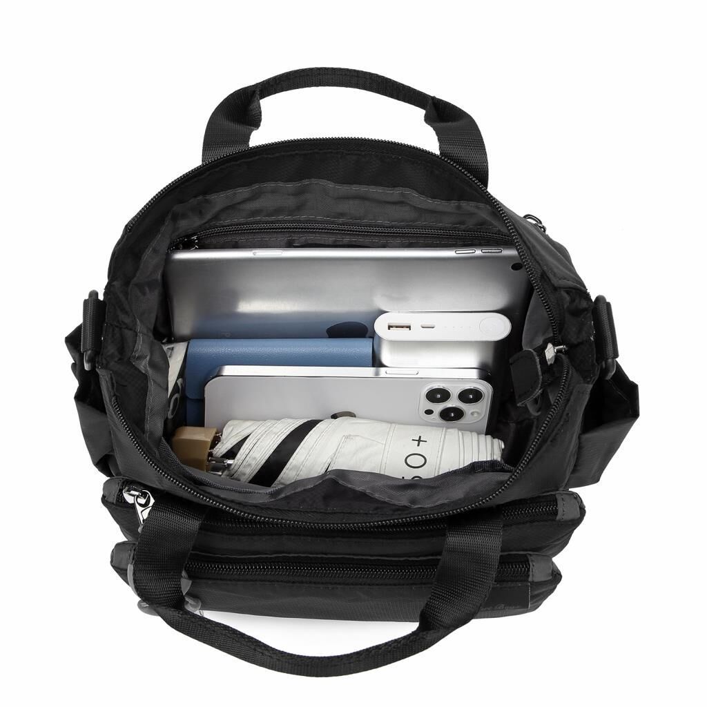 Smart Bags Ekstra Hafif Kumaş Kadın Postacı Çantası 3136 Gri