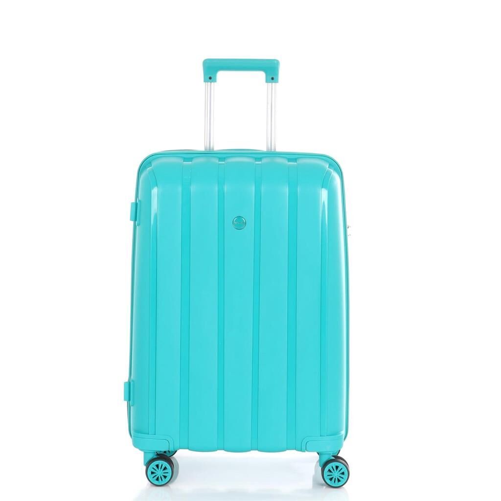 Mçs Valiz Orta Boy Kırılmaz PP Silikon Bavul V305 Cam Göbeği