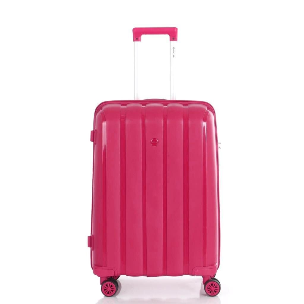 MÇS Orta Boy Kırılmaz Silikon Seyahat Valizi Bavulu V305 Fuşya