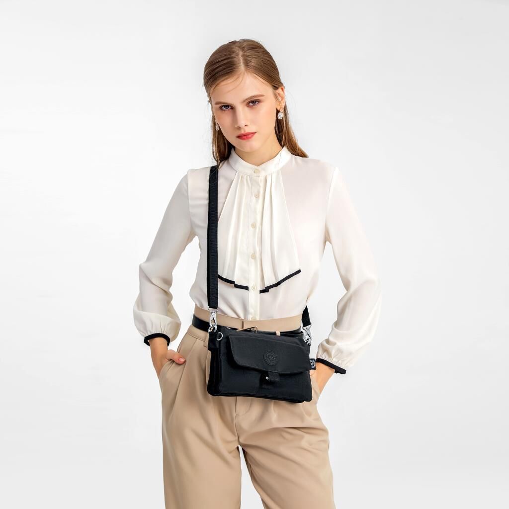 Askılı Kadın Çantası Krinkıl Kumaş Smart Bags 1147 Buz Grisi