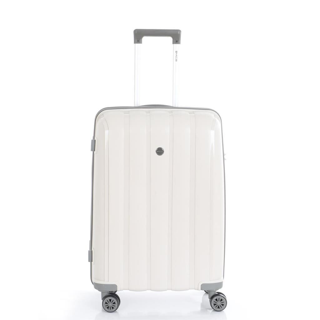 MÇS Orta Boy Kırılmaz Silikon Seyahat Valizi Bavulu V305 Kemik/Gri
