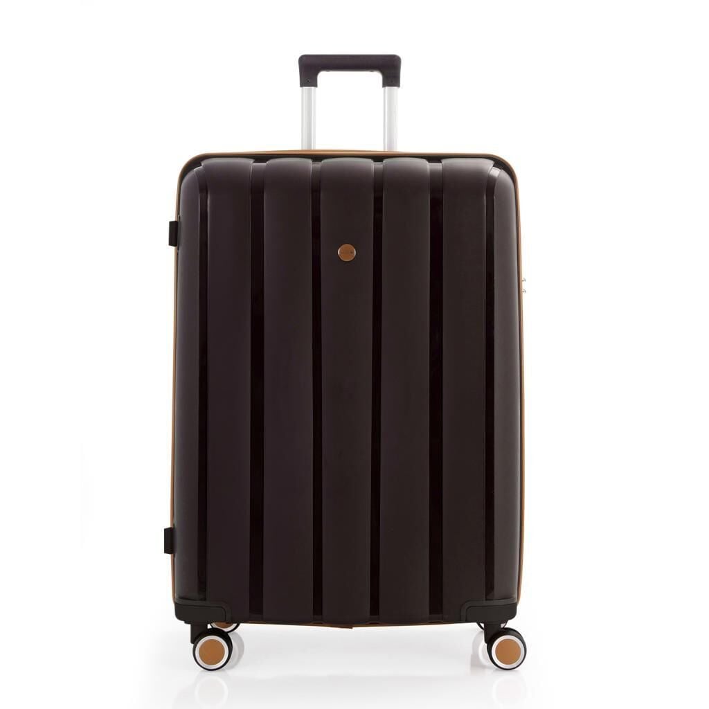 MÇS Büyük Boy Kırılmaz Silikon Seyahat Valizi Bavulu V305 AcıKahve/Şampanya