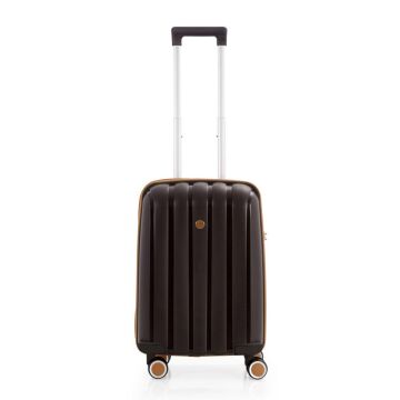 Mçs Valiz Kabin Boy Kırılmaz PP Silikon V305 AcıKahve/Şampanya
