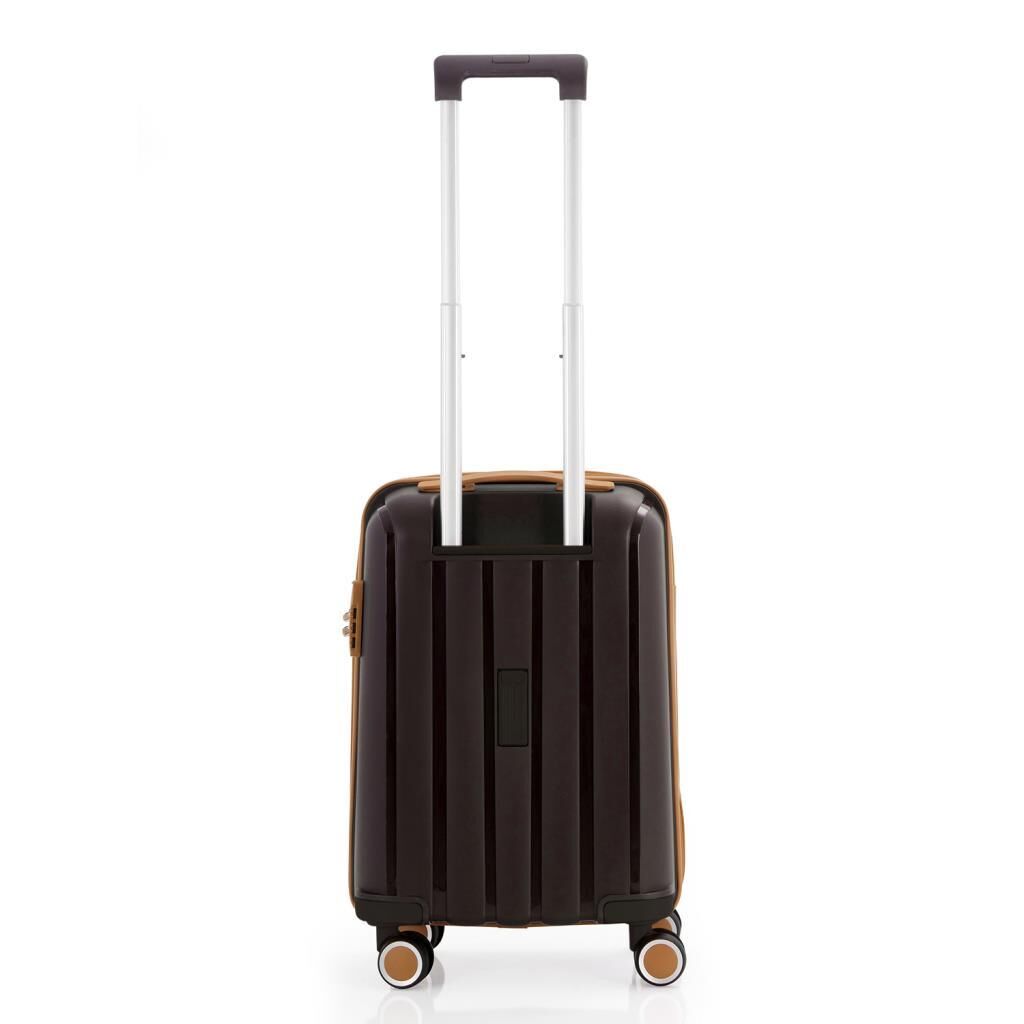 MÇS 3lü Set Kırılmaz Silikon Valiz Bavul V305 Acı Kahve/Şampanya