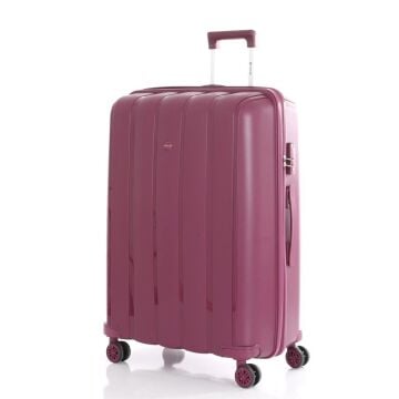 Mçs Valiz Orta Boy Kırılmaz PP Silikon Bavul V305 Mürdüm