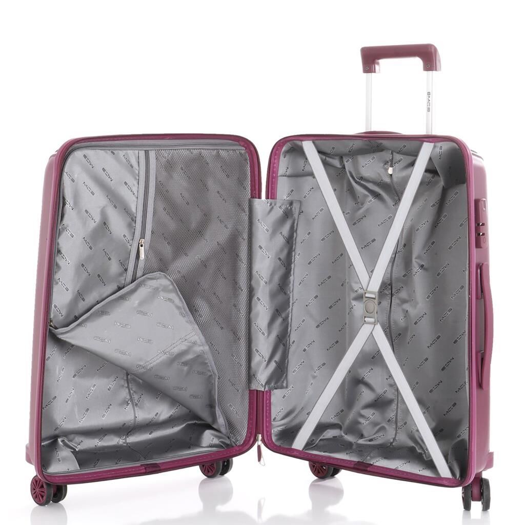 MÇS Orta Boy Kırılmaz Silikon Seyahat Valizi Bavulu V305 Mürdüm