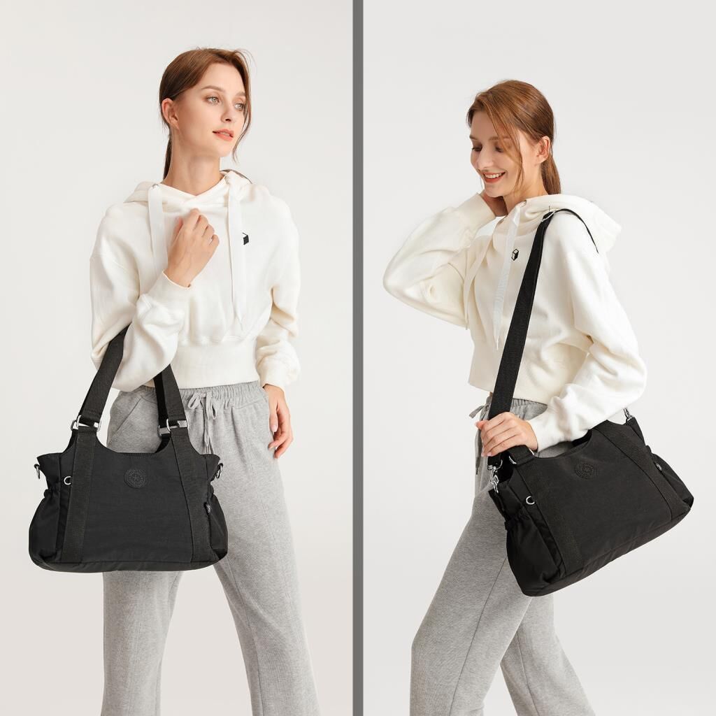 Kadın Omuz Çantası Krinkıl Kumaş Smart Bags 1163 Koyu Gri
