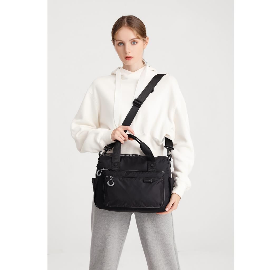 Smart Bags Ekstra Hafif Kumaş Kadın Postacı Çantası 3141 Siyah