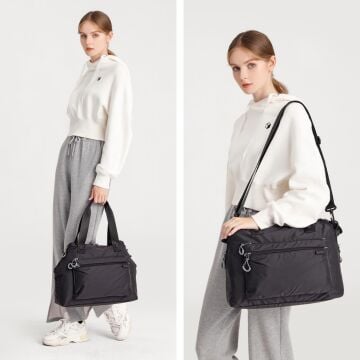 Smart Bags Ekstra Hafif Kumaş Kadın Omuz Çantası 3139 Siyah