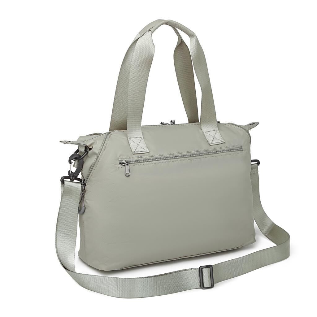 Smart Bags Ekstra Hafif Kumaş Kadın Omuz Çantası 3139 Açık Gri