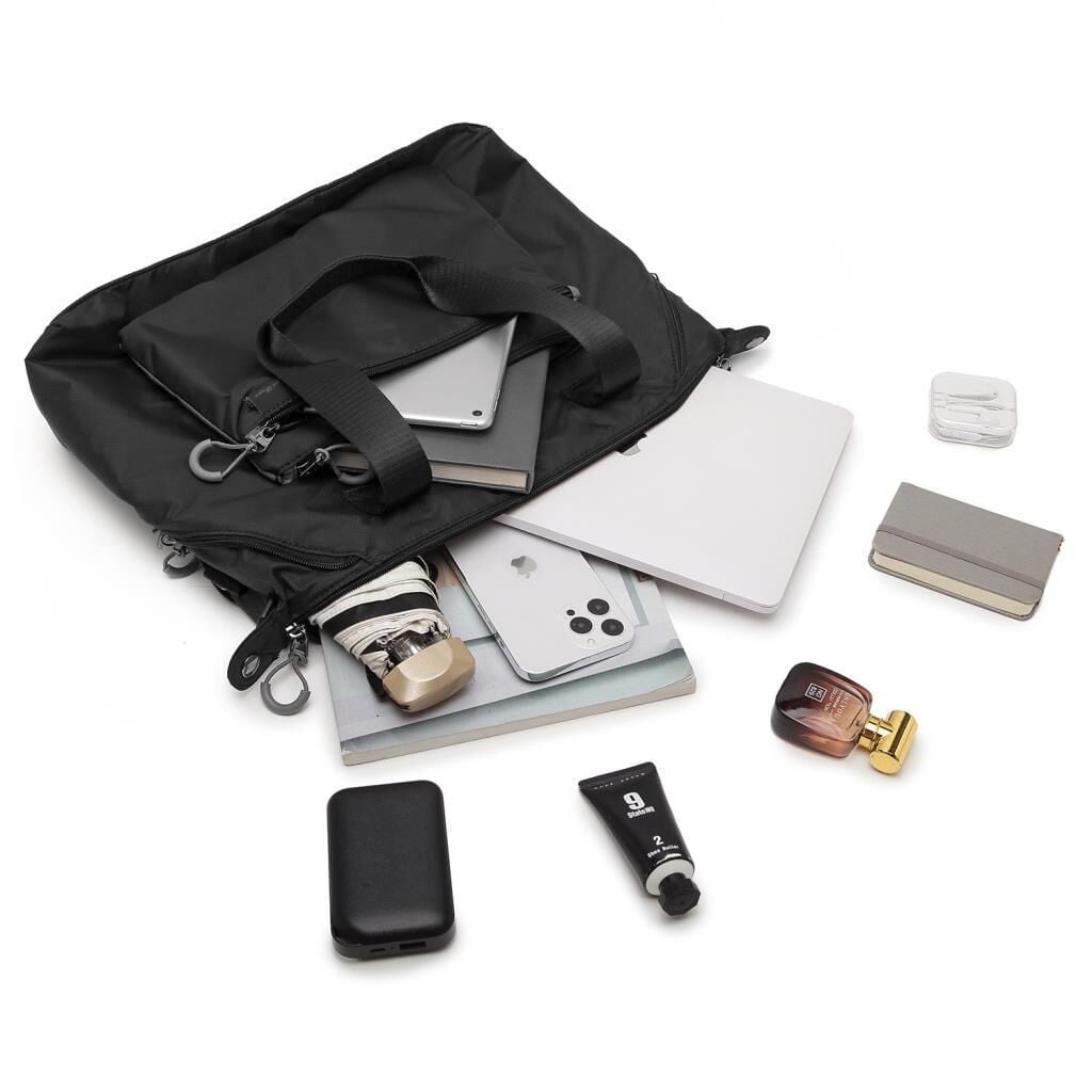 Smart Bags Ekstra Hafif Kumaş Kadın Omuz Çantası 3139 Açık Gri