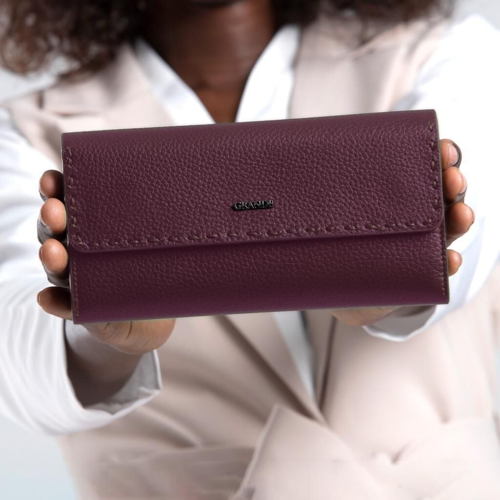 Grande Gerçek Deri Kadın Cüzdanı Hakiki Deri Büyük Boy LcsYeşil