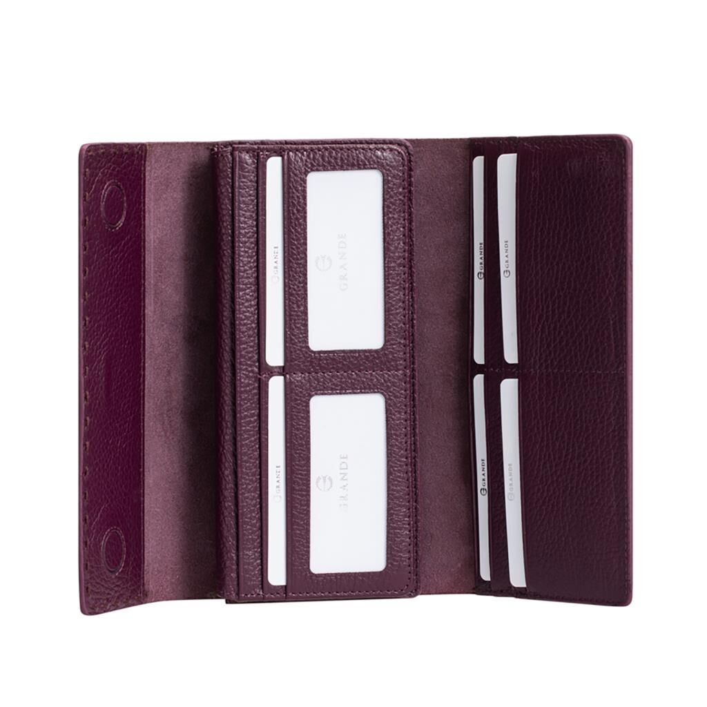 Grande Gerçek Deri Kadın Cüzdanı Hakiki Deri Büyük Boy Orange