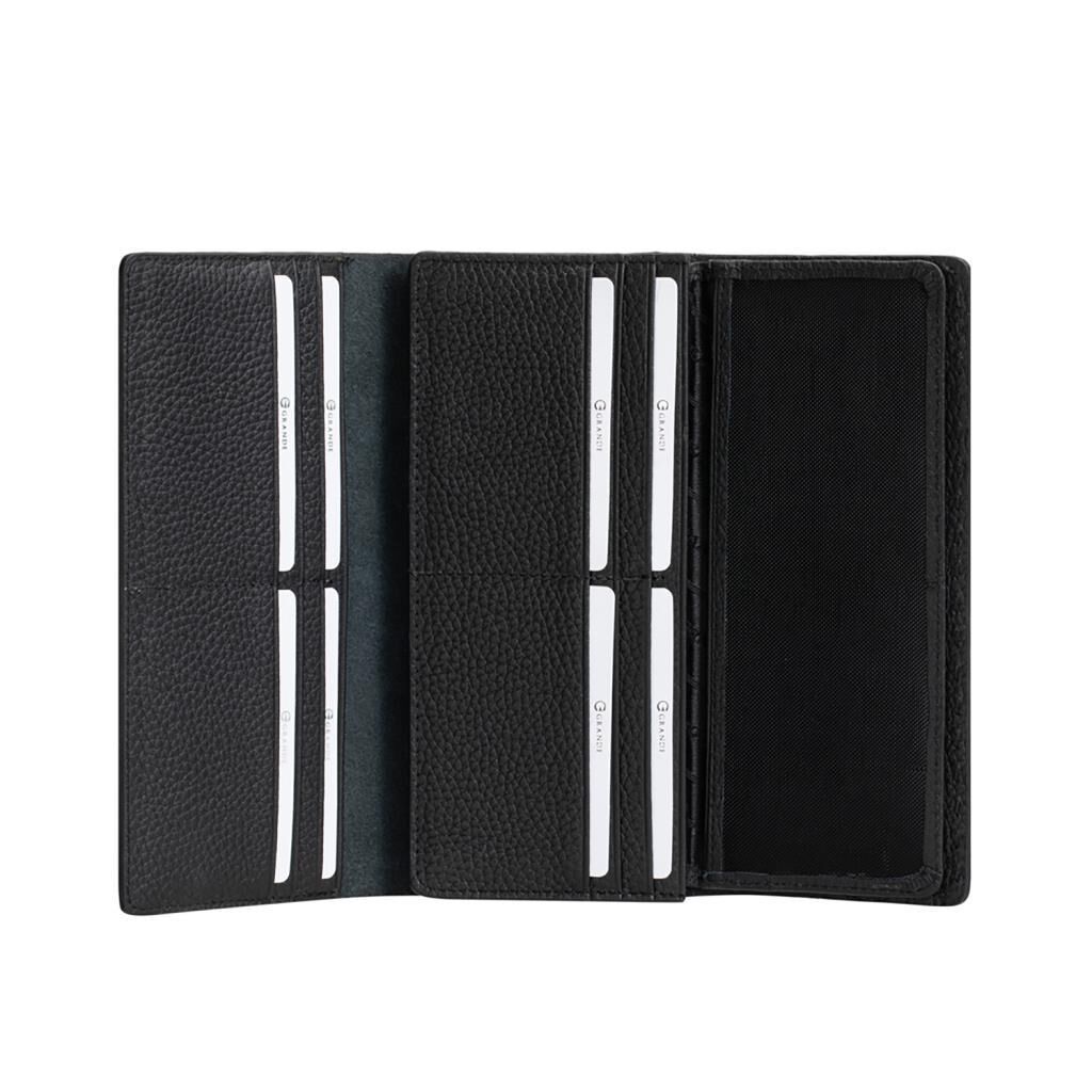 Grande Gerçek Deri Kadın Cüzdanı Hakiki Deri Büyük Boy Siyah