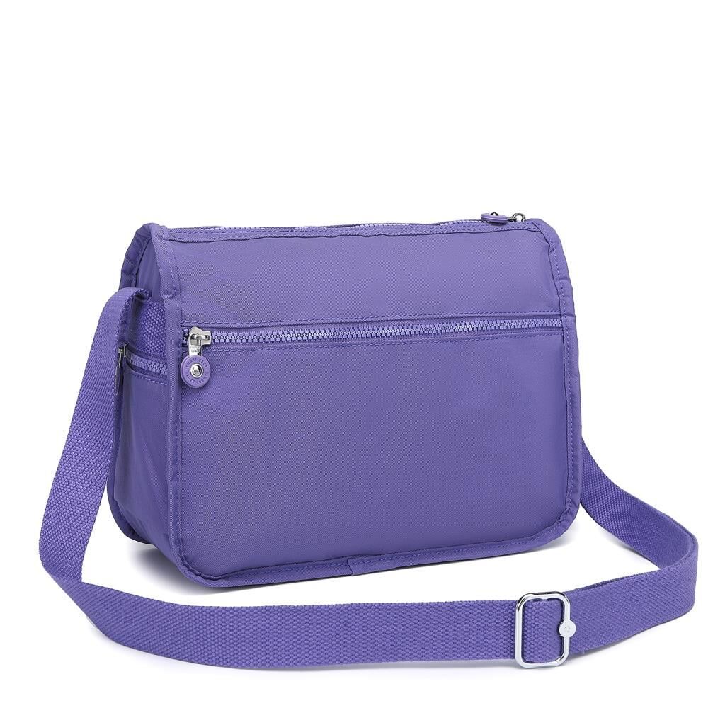 1128 Krinkıl Kumaş Bayan Postacı Omuz Çantası Smart Bags 27 Mor