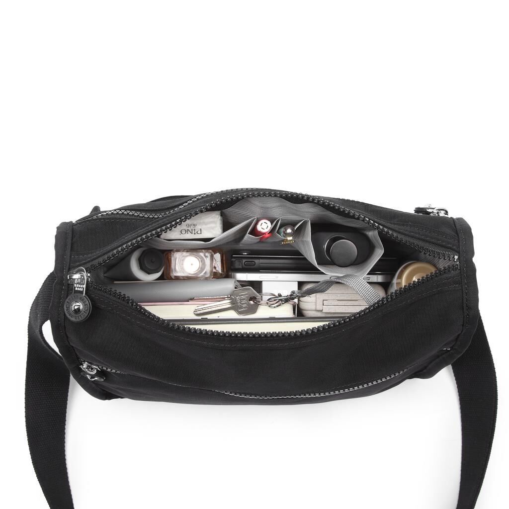 1128 Krinkıl Kumaş Bayan Postacı Omuz Çantası Smart Bags 27 Mor