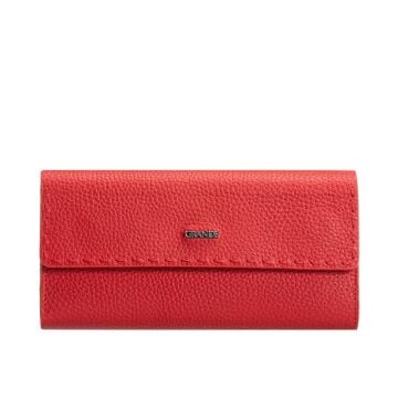 Grande Gerçek Deri Kadın Cüzdanı Hakiki Deri Büyük Boy Kırmızı