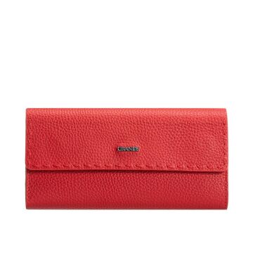 Grande Gerçek Deri Kadın Cüzdanı Hakiki Deri Büyük Boy Kırmızı