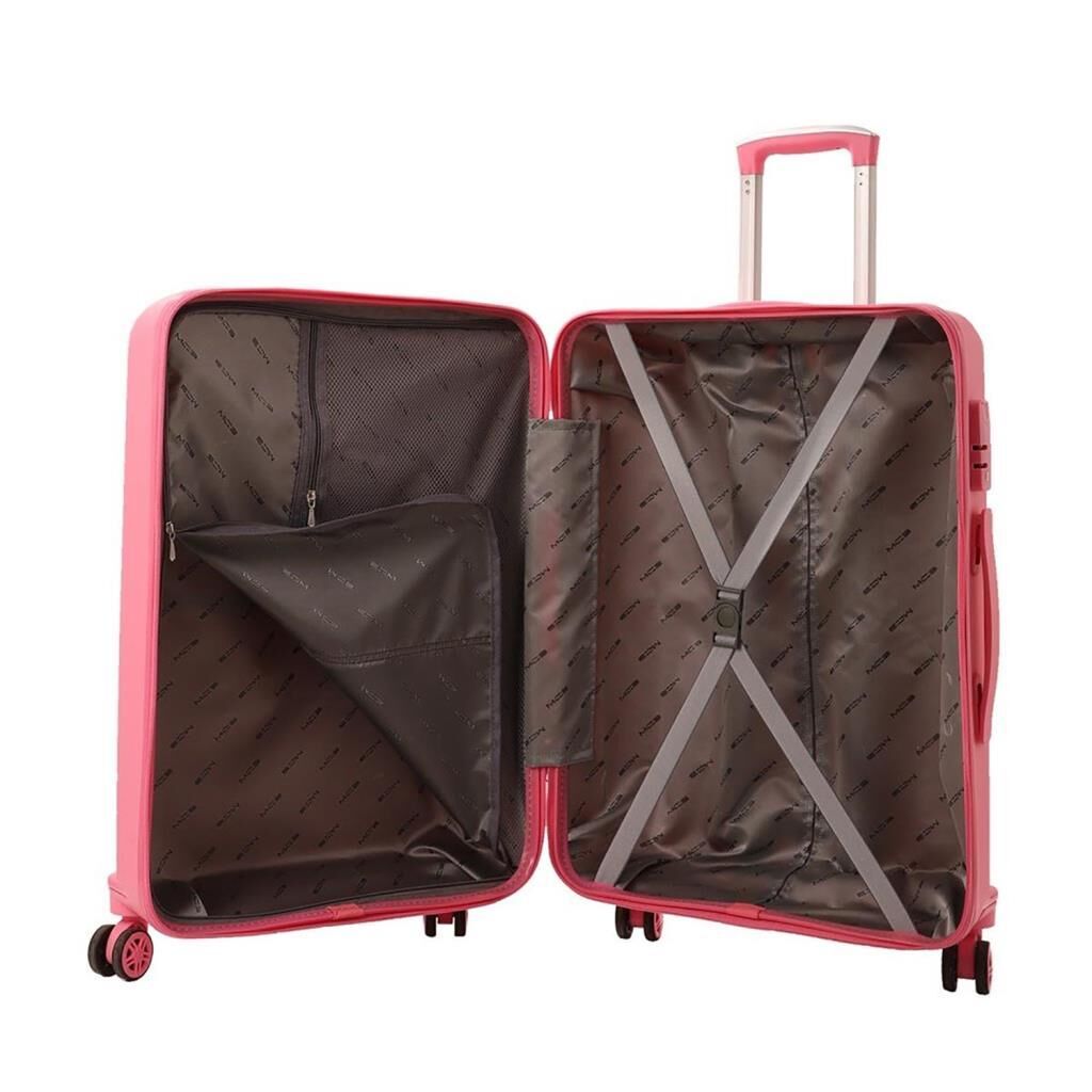 MÇS 3lü Set Kırılmaz Silikon Seyahat Valizi Bavulu V374 Pembe