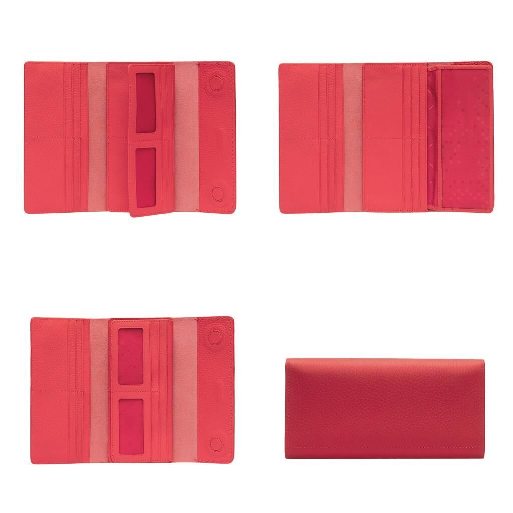 Grande Gerçek Deri Kadın Cüzdanı Hakiki Deri Büyük Boy Fuşya