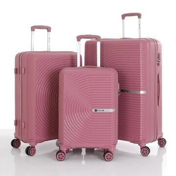 MÇS 3lü Set Kırılmaz Silikon Seyahat Valizi Bavulu V374 K.Pudra