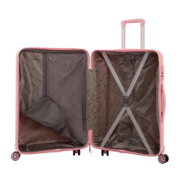 MÇS 3lü Set Kırılmaz Silikon Seyahat Valizi Bavulu V374 Pudra