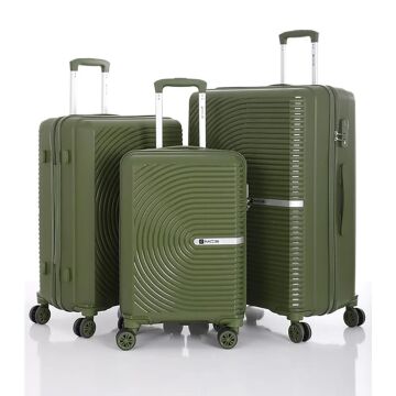 Mçs Valiz 3lü Set Kırılmaz PP Silikon Haki