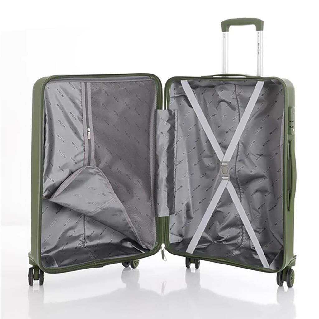 Mçs Valiz 3lü Set Kırılmaz PP Silikon Haki