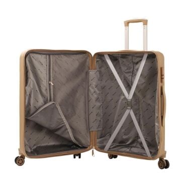 Mçs Valiz 3lü Set Kırılmaz PP Silikon Şampanya