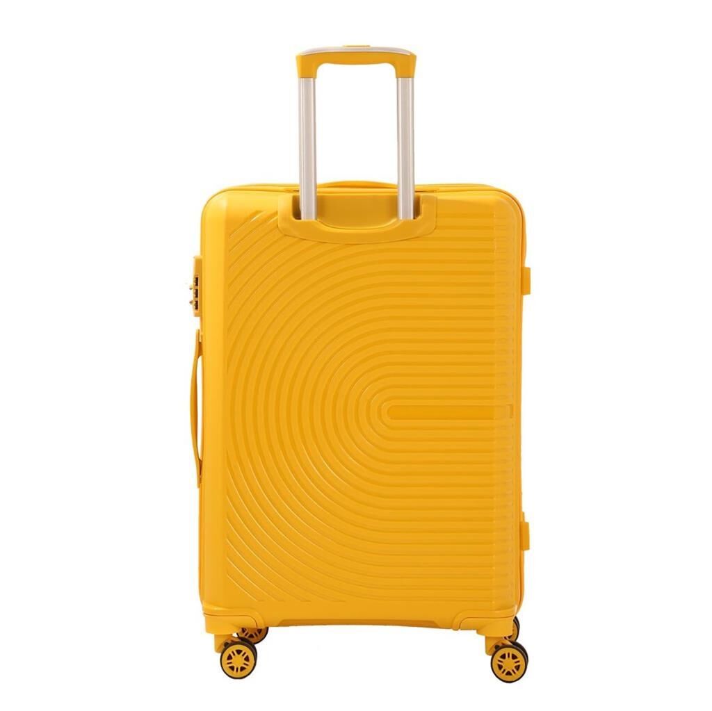 MÇS 3lü Set Kırılmaz Silikon Seyahat Valizi Bavulu V374 Sarı