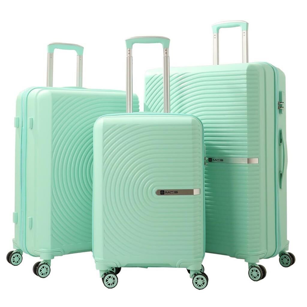 MÇS 3lü Set Kırılmaz Silikon Seyahat Valizi Bavulu V374 Mint Yeş.