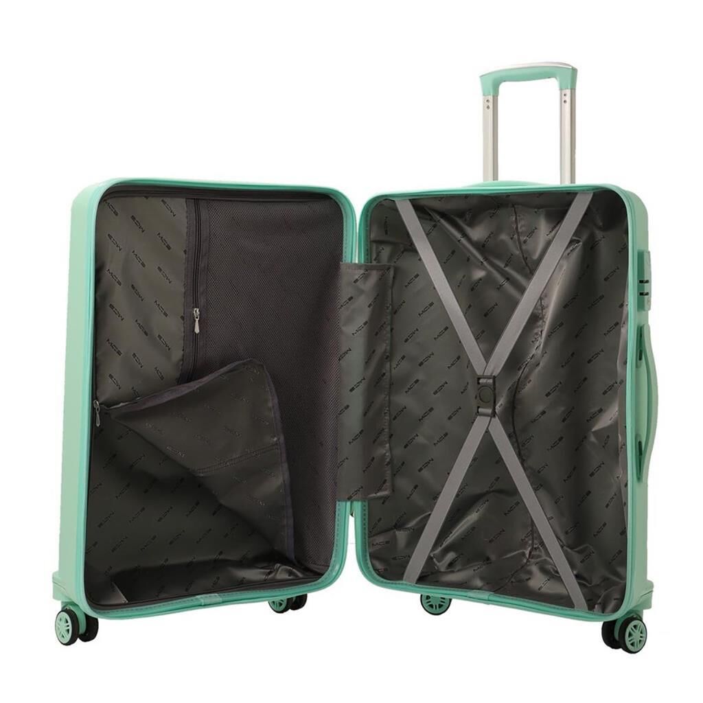 MÇS 3lü Set Kırılmaz Silikon Seyahat Valizi Bavulu V374 Mint Yeş.