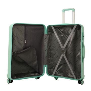 Mçs Valiz 3lü Set Kırılmaz PP Silikon Mint Yeşili