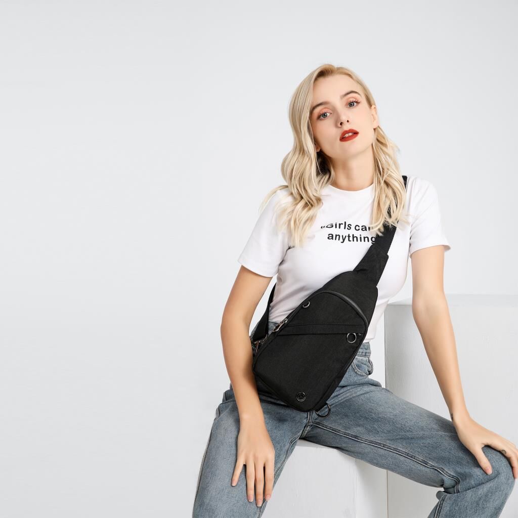 Smart Bags Krinkıl Kumaş Bodybag Postacı Çantası Kadın 1239 Koyu Gri