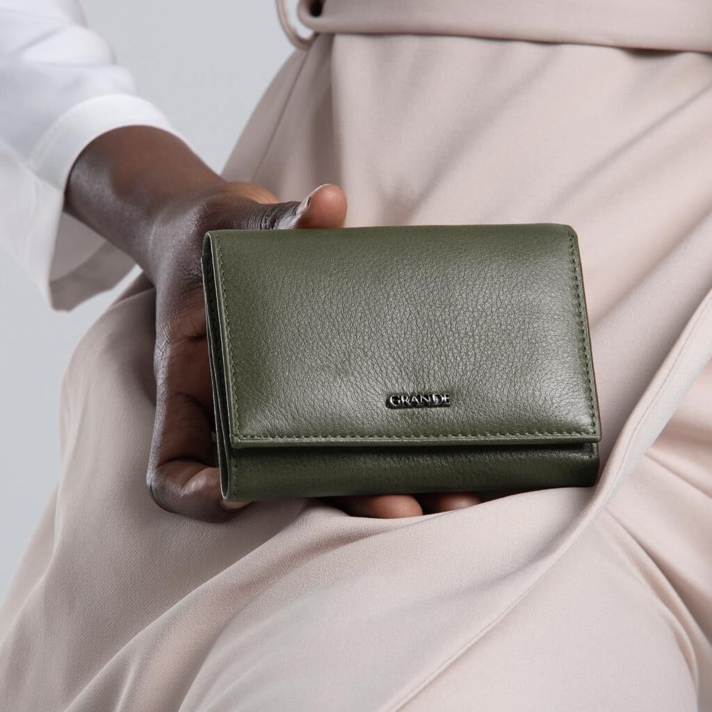 Grande Gerçek Deri Kadın Cüzdanı Hakiki Deri Normal Boy Kırmızı