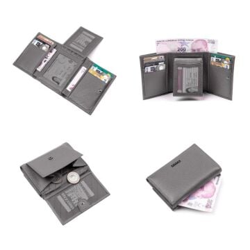 Grande Gerçek Deri Kadın Cüzdanı Hakiki Deri Normal Boy Bisküvi