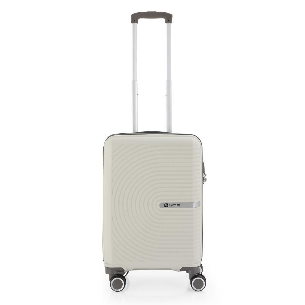 MÇS Kabin Boy Kırılmaz Silikon Seyahat Valizi Bavulu V374 Kemik/Gri