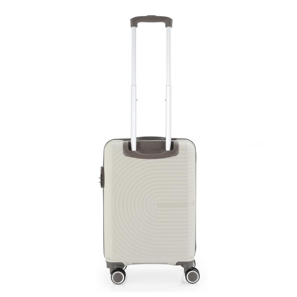 MÇS Kabin Boy Kırılmaz Silikon Seyahat Valizi Bavulu V374 Kemik/Gri