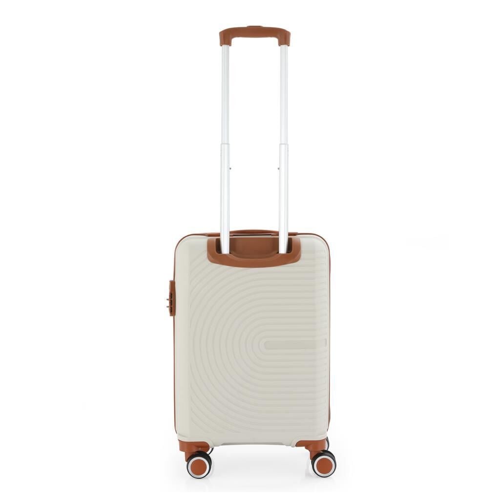MÇS Kabin Boy Kırılmaz Silikon Seyahat Valizi Bavulu V374 Kemik/Kahverengi