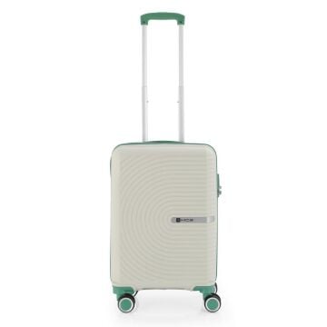 MÇS Kabin Boy Kırılmaz Silikon Seyahat Valizi Bavulu V374 Kemik/SuYeşili