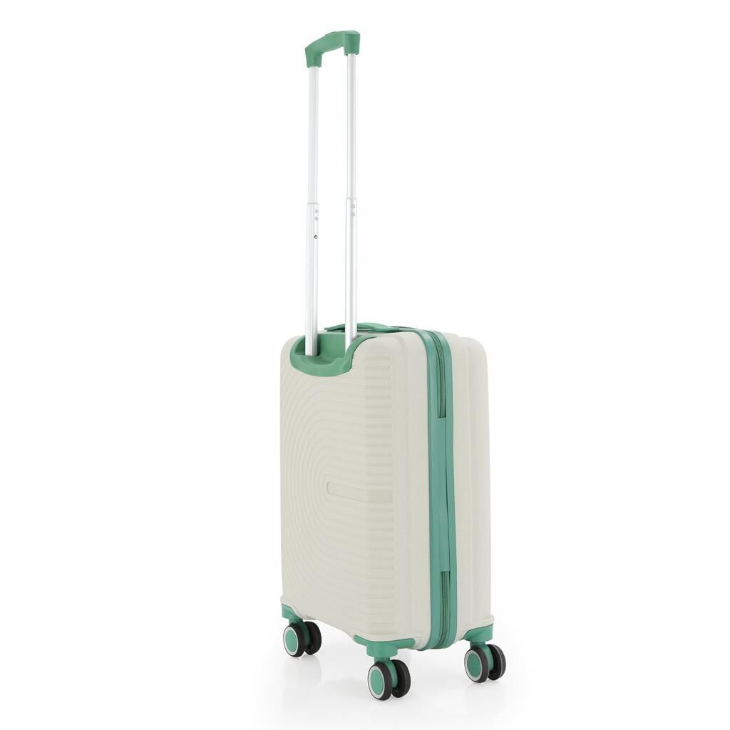 MÇS Kabin Boy Kırılmaz Silikon Seyahat Valizi Bavulu V374 Kemik/SuYeşili