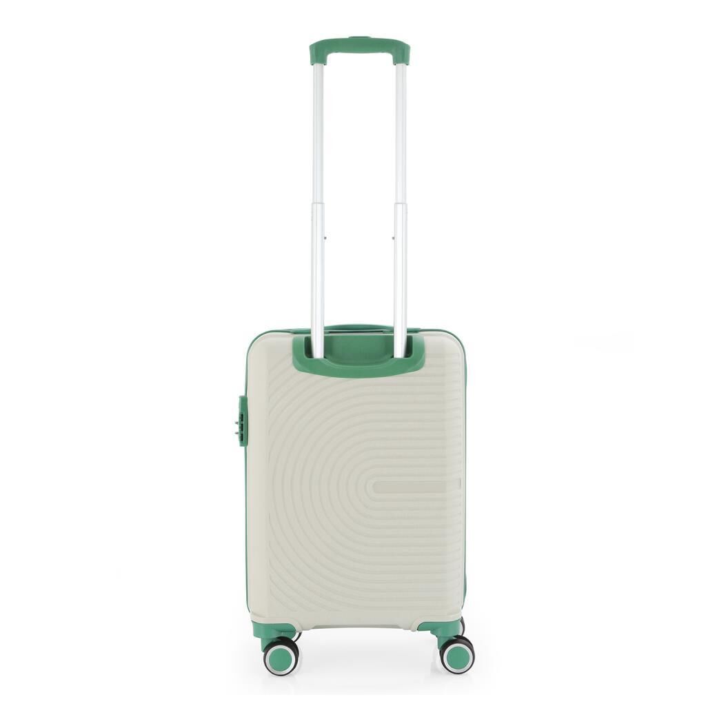 MÇS Kabin Boy Kırılmaz Silikon Seyahat Valizi Bavulu V374 Kemik/SuYeşili