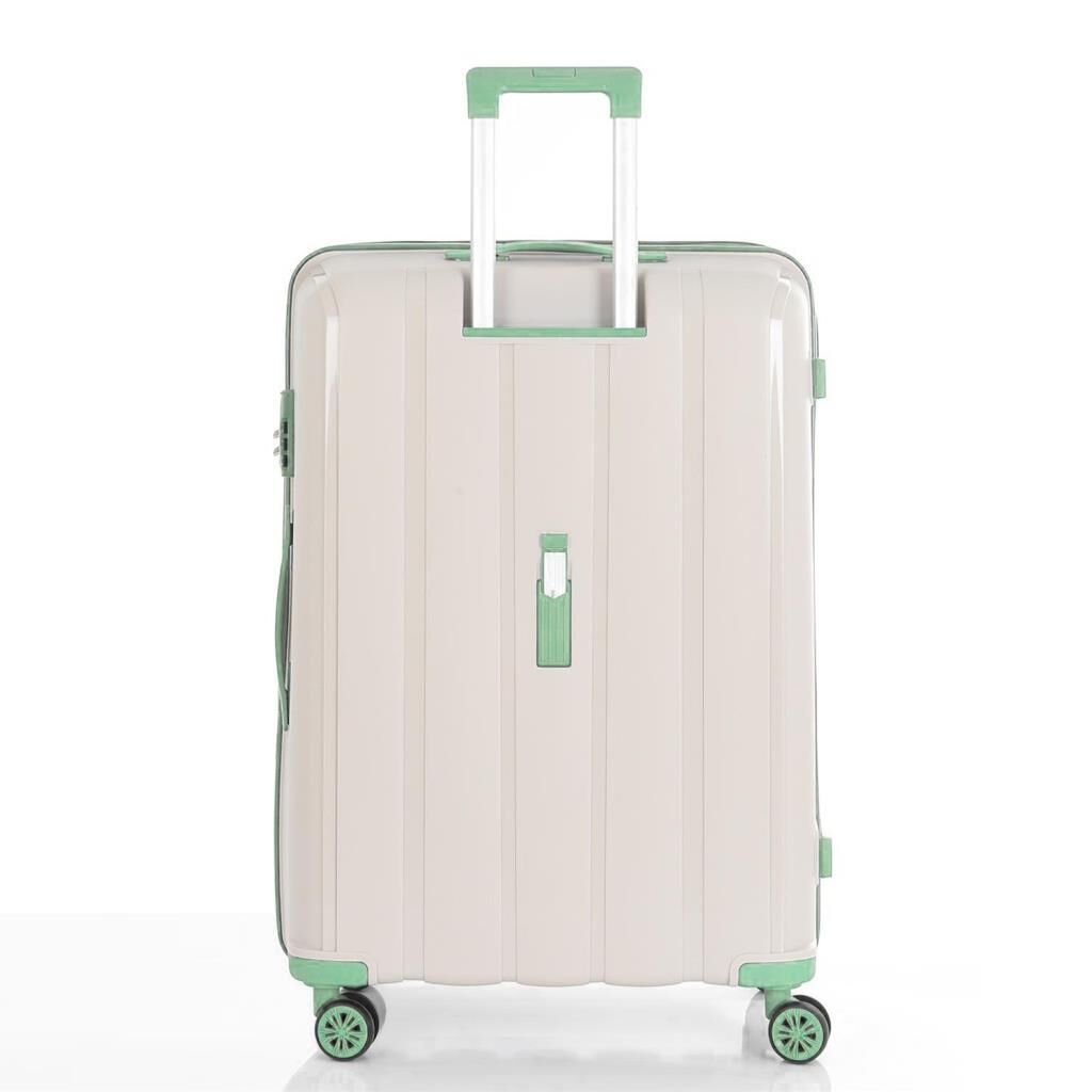 MÇS Orta Boy Kırılmaz Silikon Seyahat Valizi Bavulu V305 Kemik/SuYeşili