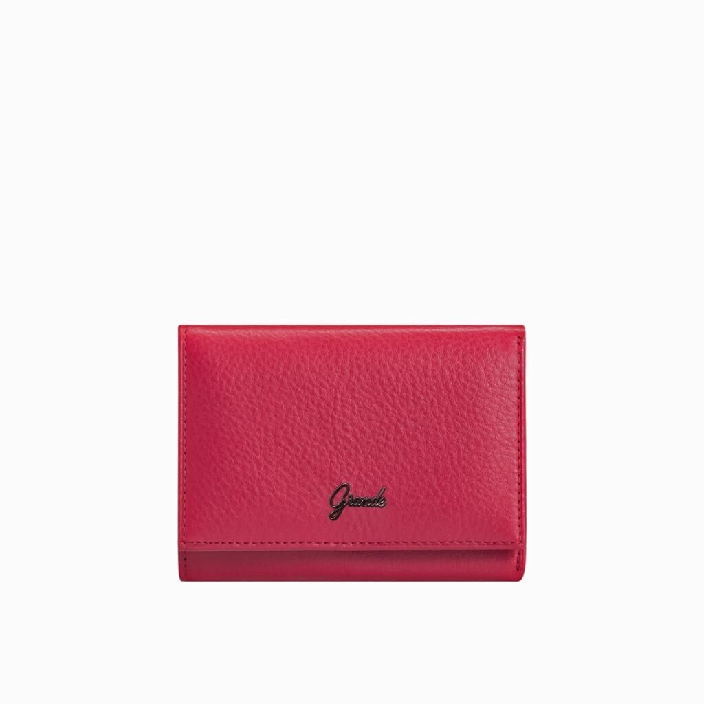 Grande Gerçek Deri Kadın Cüzdanı Hakiki Deri Normal Boy Fuşya