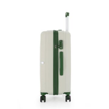 MÇS Orta Boy Kırılmaz Silikon Seyahat Valizi Bavulu V374 Kemik/Haki