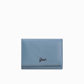 Grande Gerçek Deri Kadın Cüzdanı Hakiki Deri Normal Boy Buz Mavi