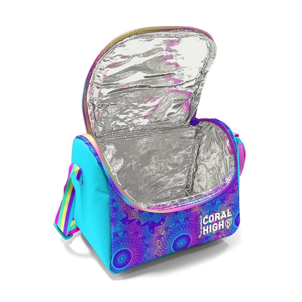 Coral High Thermo Beslenme Çantası Pembe Turkuaz Fil Desenli 11883